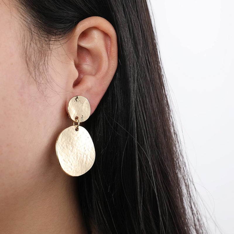 OCCFAE Store Metal Clip On Earrings for Women Non Pierced Dangle Drop Earrings Multiple Styles - Image 4